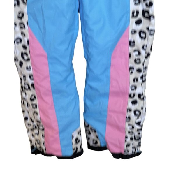 Tipsy Elves Ski Snow Suit Womens Size Small S Snow Leopard Pink Blue Faux Fur - Picture 4 of 10